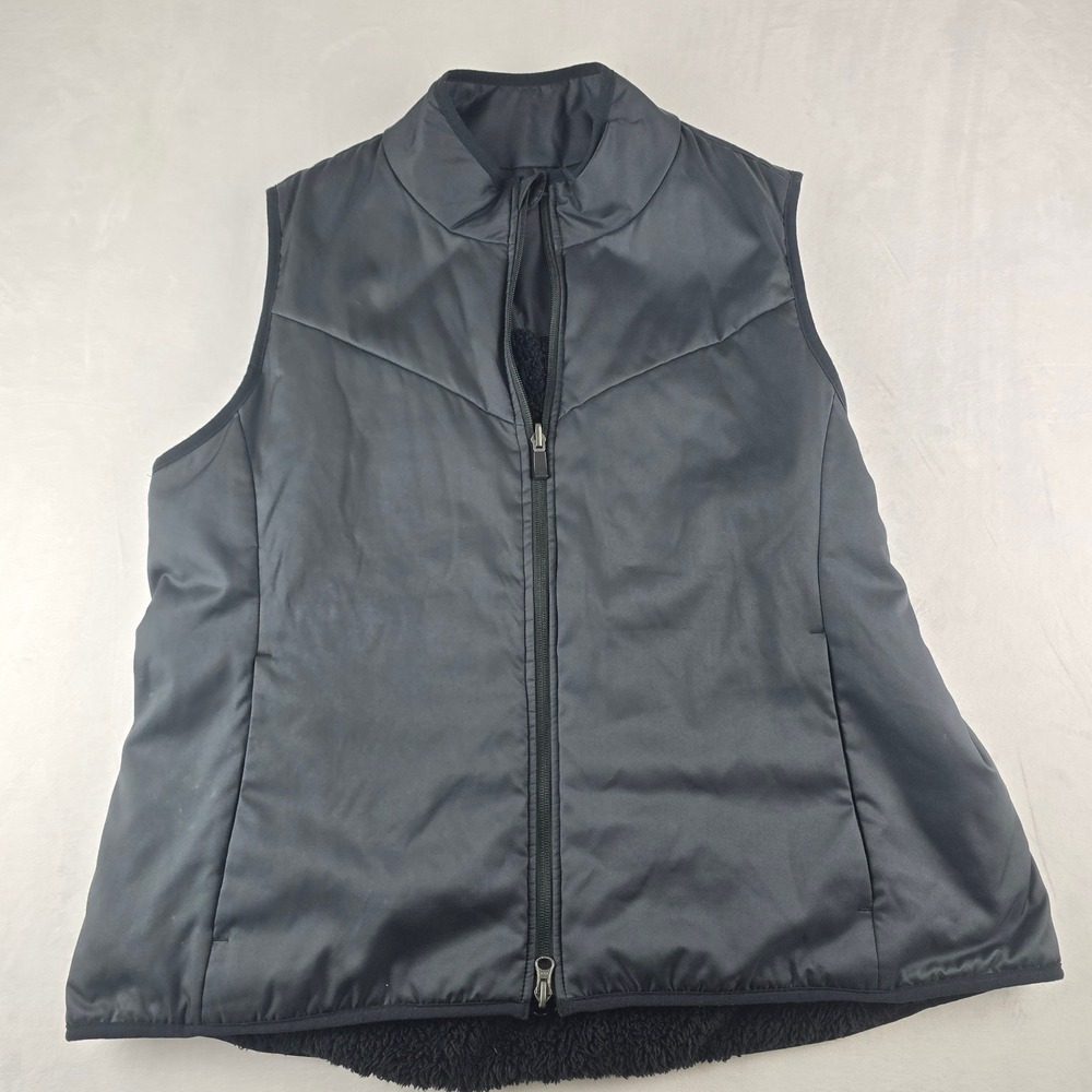 Nike Women's Reversible Black Fleece Lined‎ Puffer Vest Standard Fit XL